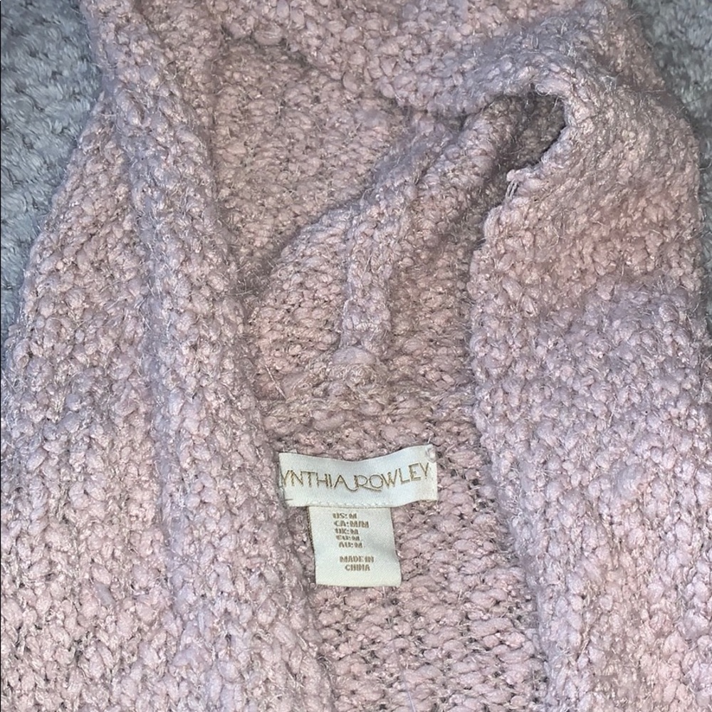 Blush pink cardigan sweater with hood and pockets